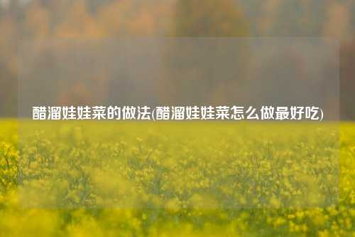 醋溜娃娃菜的做法(醋溜娃娃菜怎么做最好吃)
