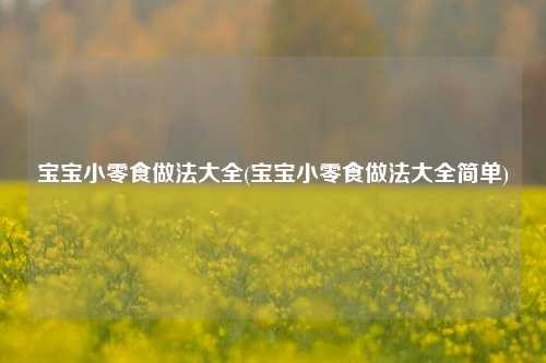 宝宝小零食做法大全(宝宝小零食做法大全简单)