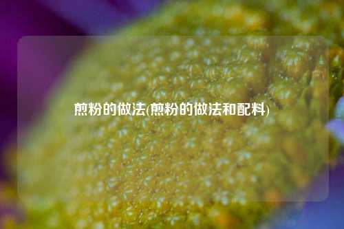 煎粉的做法(煎粉的做法和配料)