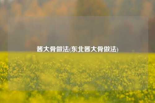 酱大骨做法(东北酱大骨做法)